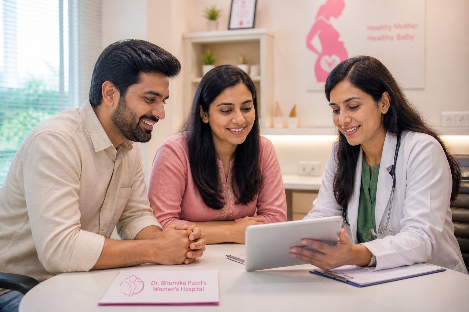 Infertility counselling — couple with doctor